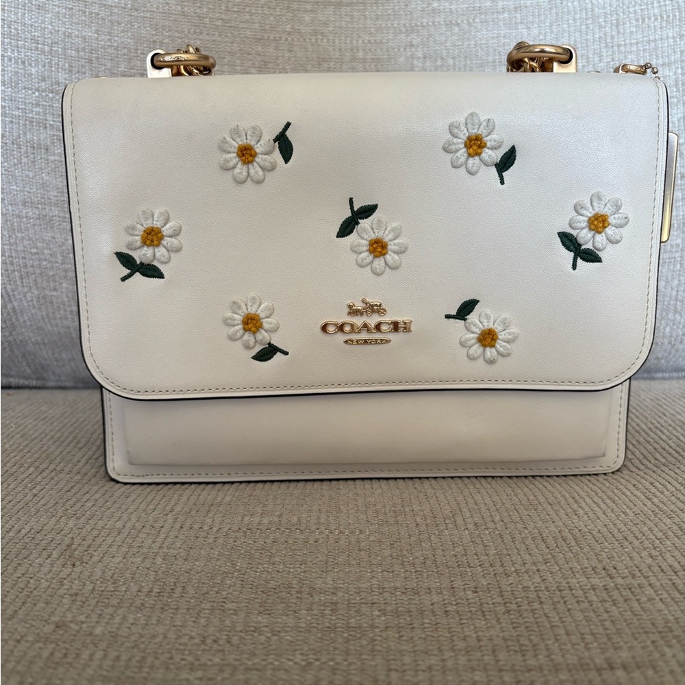 Coach Klare Cream Daisy Embroidered Crossbody Bag